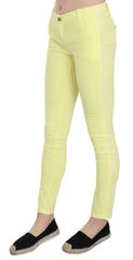 PINKO Yellow Cotton Stretch Low Waist Skinny Casual Trouser Pants - W26 - Trousers