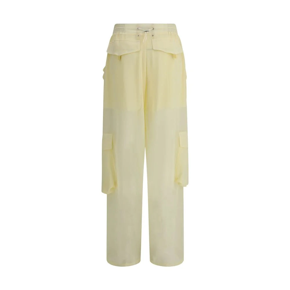 PINKO Yellow Polyester Cargo Pants - IT40 | M