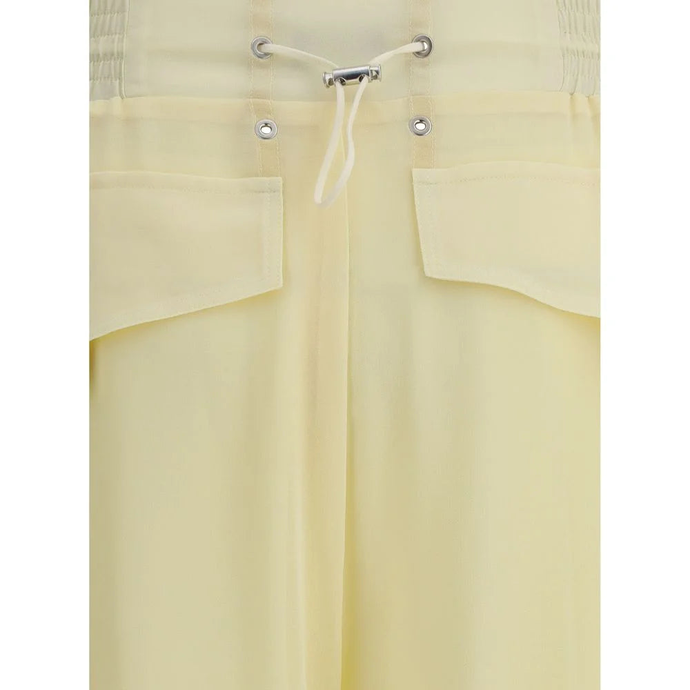 PINKO Yellow Polyester Cargo Pants - IT40 | M