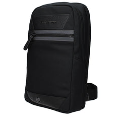 Piquadro Black Fabric Crossbody Bag