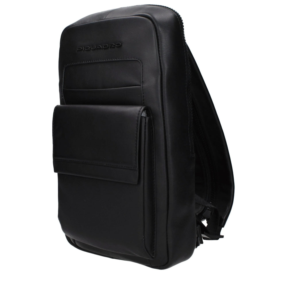 Piquadro Black Leather Backpack
