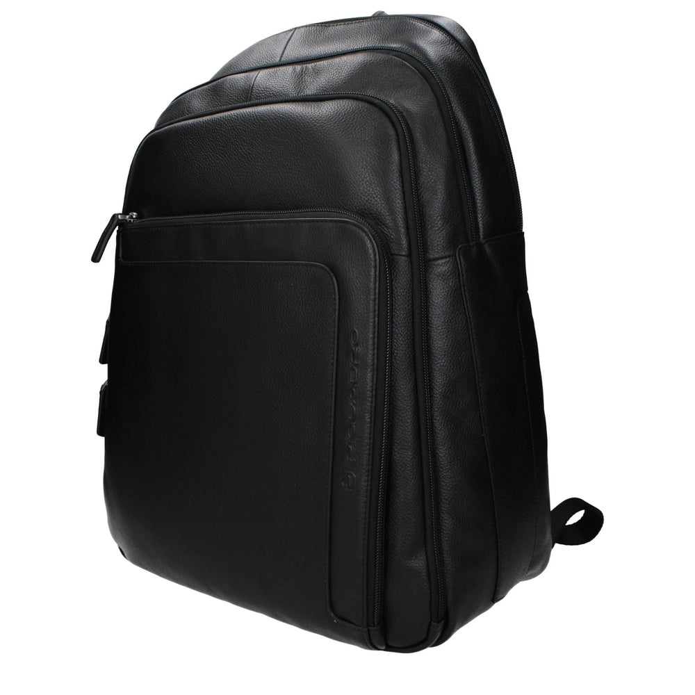 Piquadro Black Leather Backpack