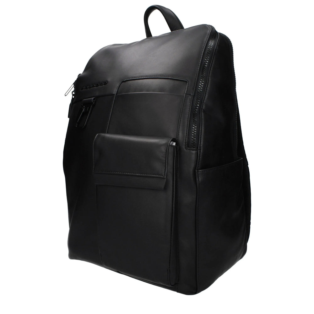 Piquadro Black Leather Backpack