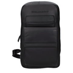 Piquadro Black Leather Backpack