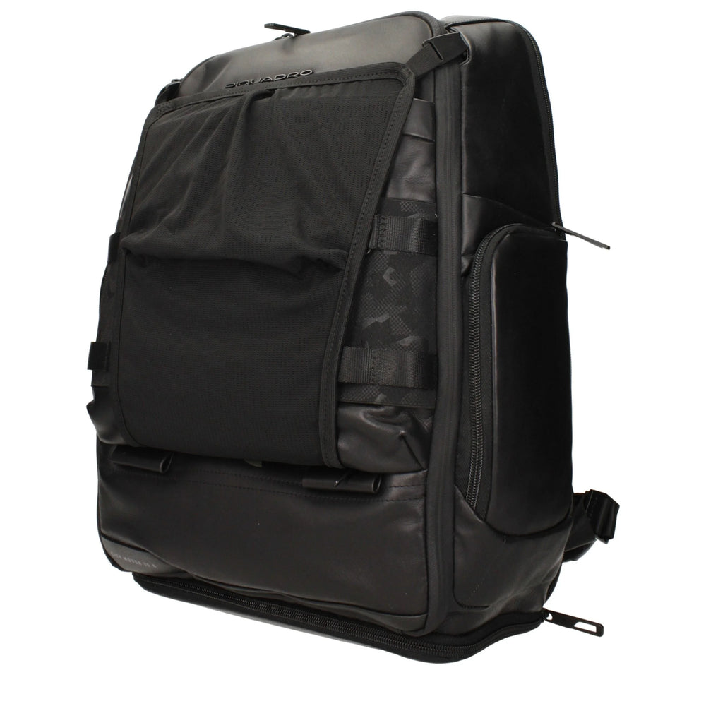 Piquadro Black Leather Backpacks