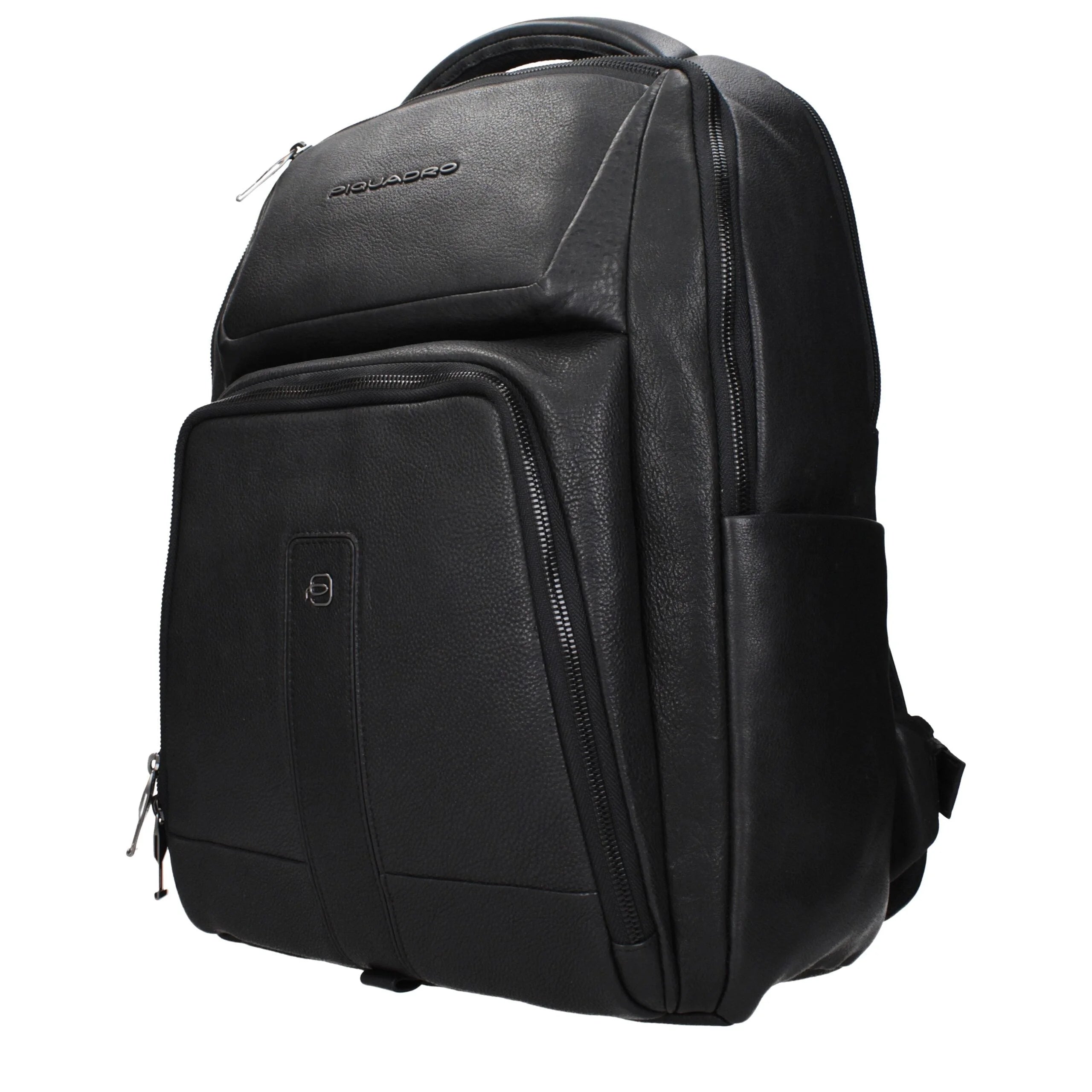 Piquadro Black Leather Backpacks