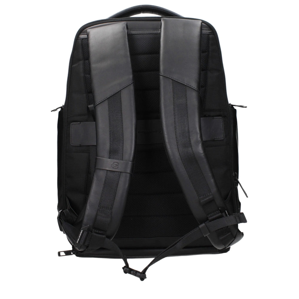 Piquadro Black Leather Backpacks