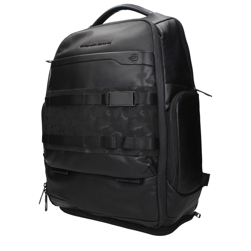 Piquadro Black Leather Backpacks