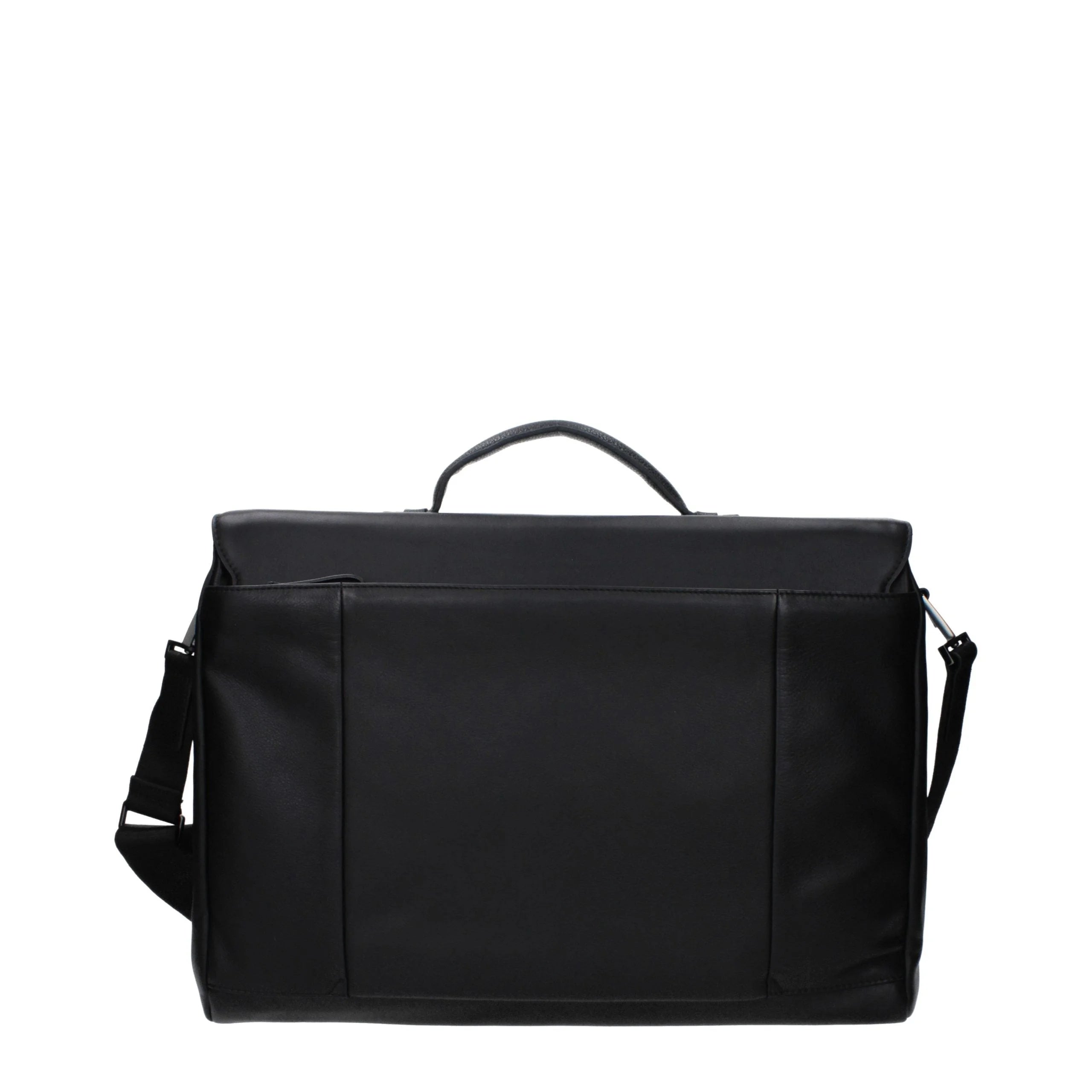 Bolsa de couro preta Piquadro para negócios e laptop