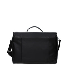 Bolsa de couro preta Piquadro para negócios e laptop
