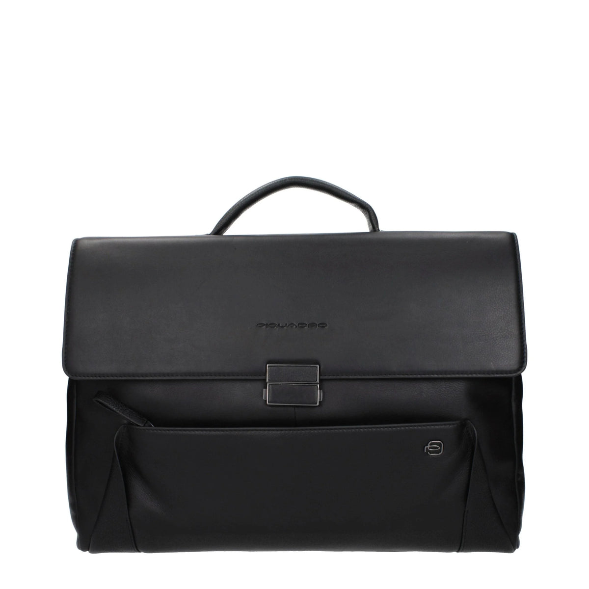 Bolsa de couro preta Piquadro para negócios e laptop