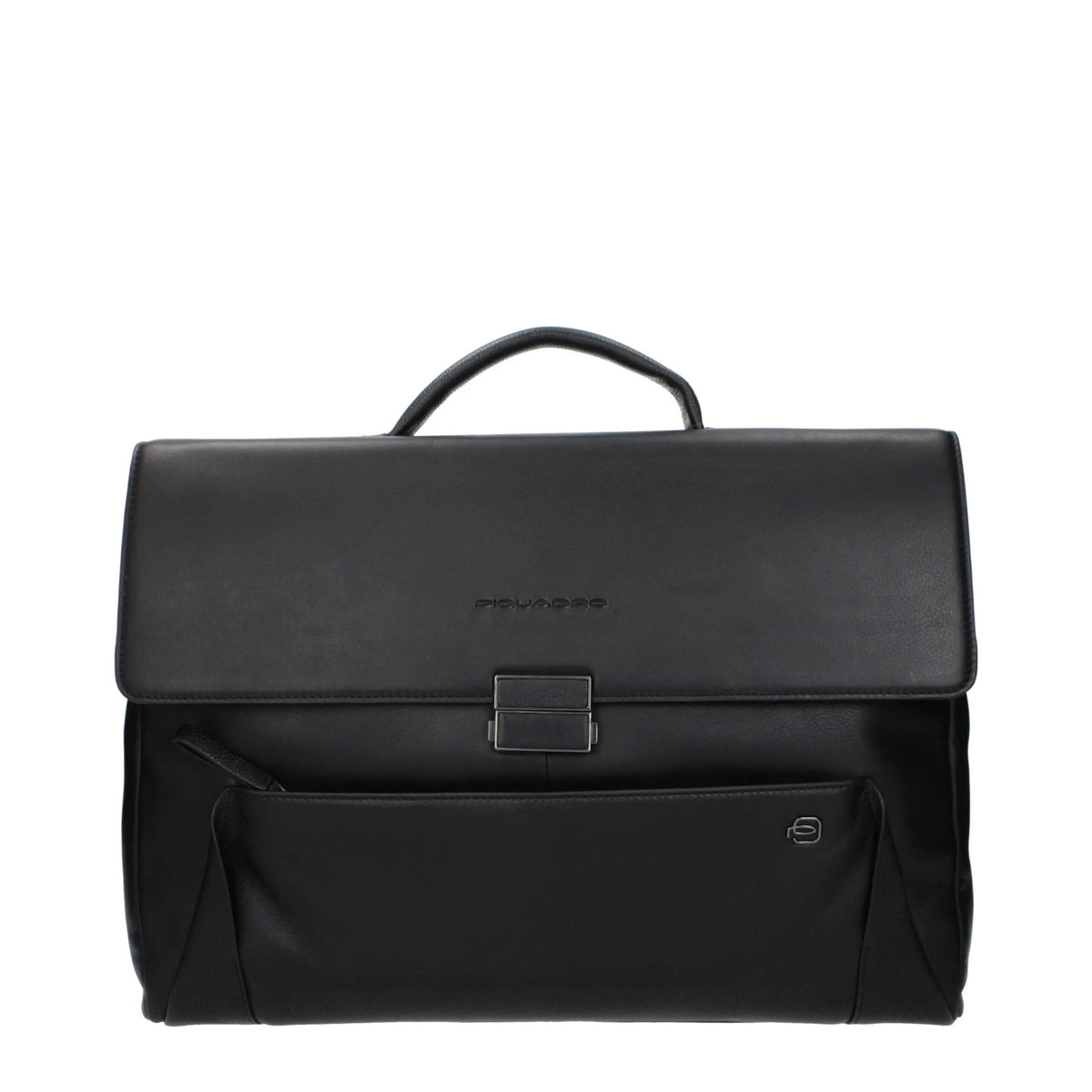 Piquadro Black Leather Business And Laptop Bag