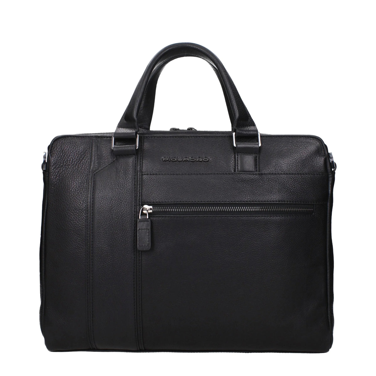 Piquadro Black Leather Business And Laptop Bags
