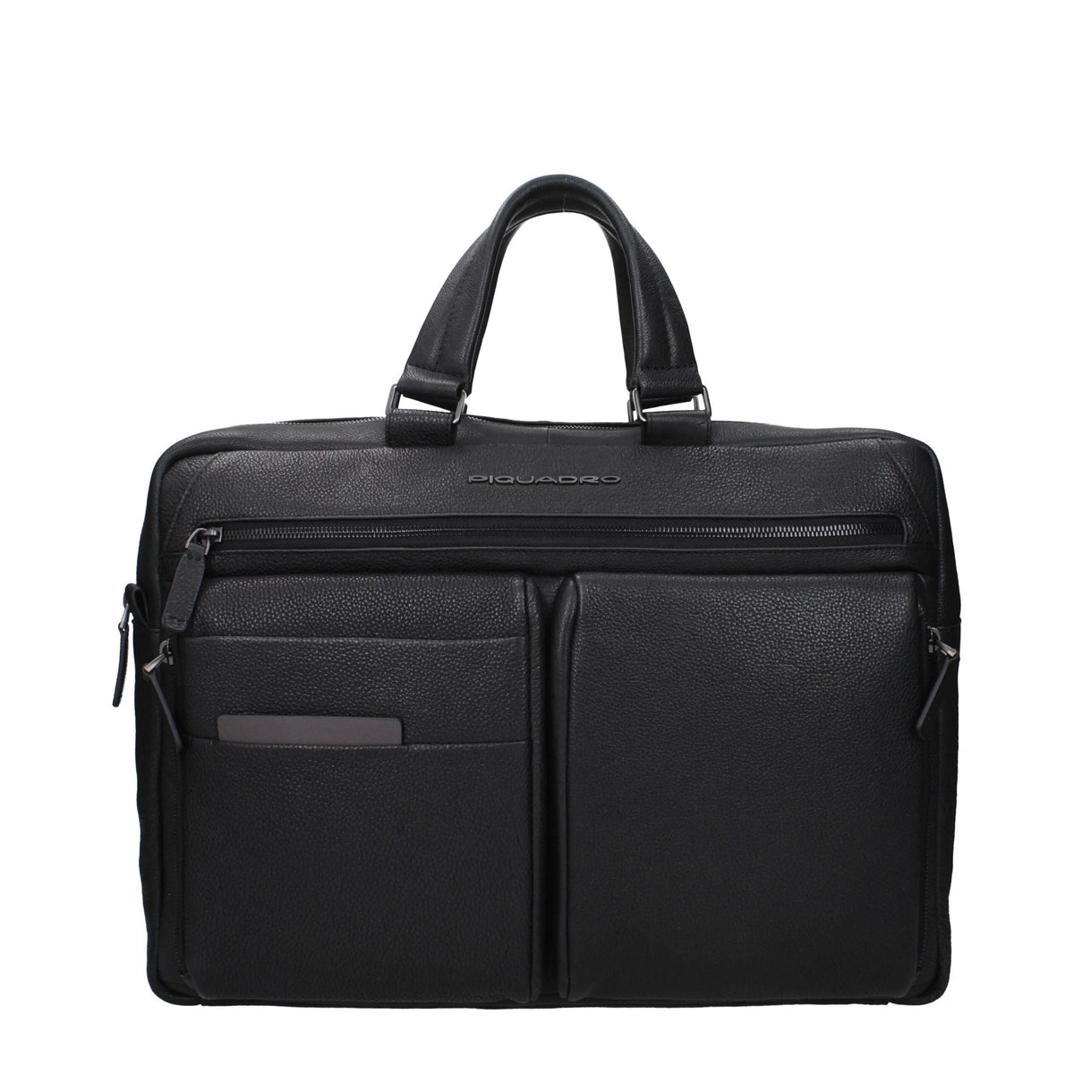 Piquadro Black Leather Business And Laptop Bags