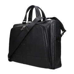 Piquadro Black Leather Business And Laptop Bags