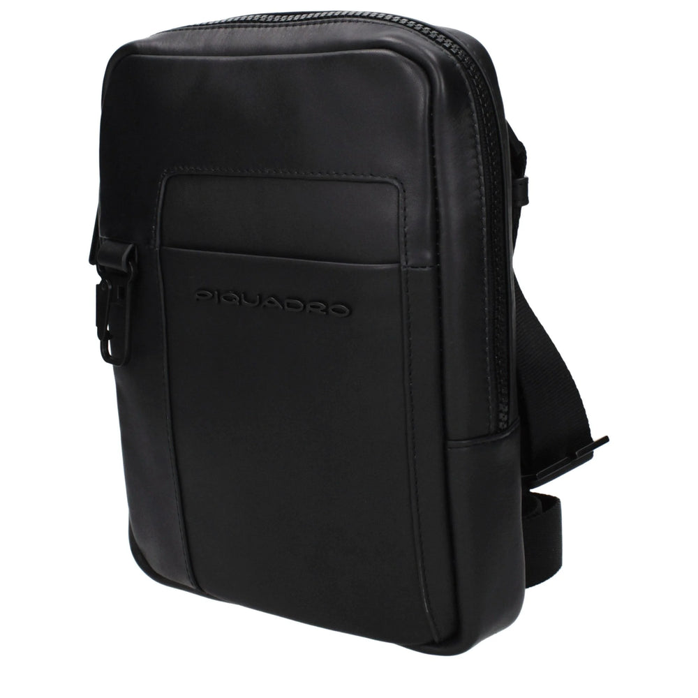 Piquadro Black Leather Crossbody Bag