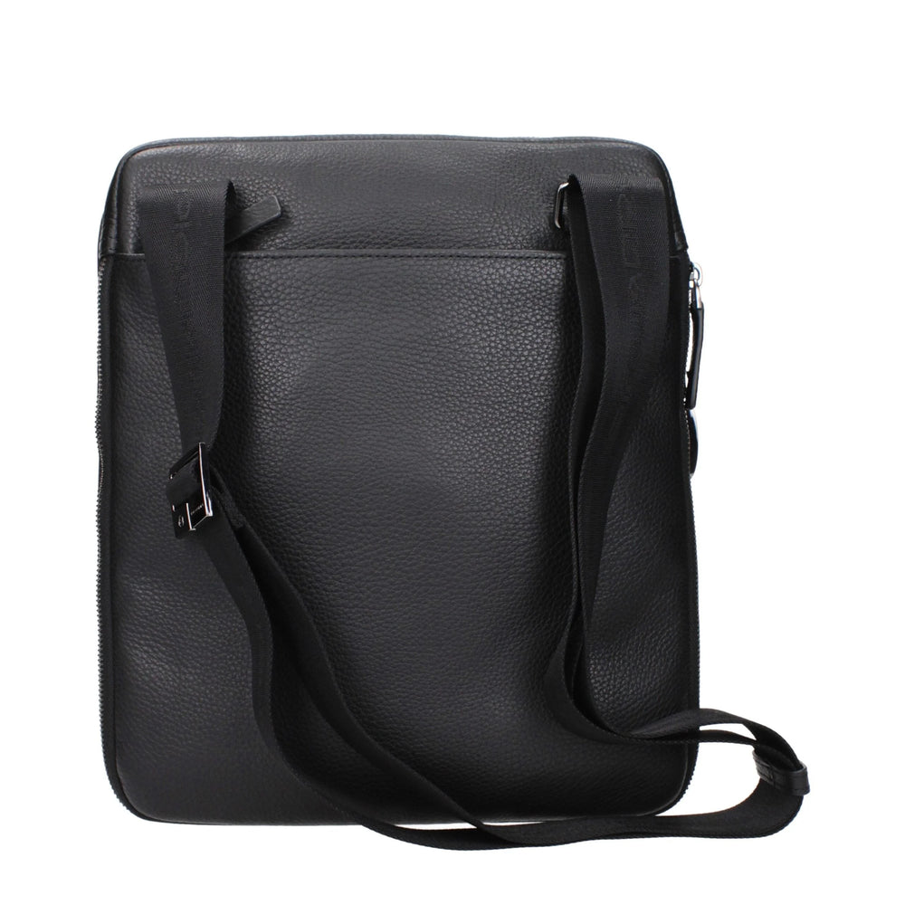 Piquadro Black Leather Crossbody Bags