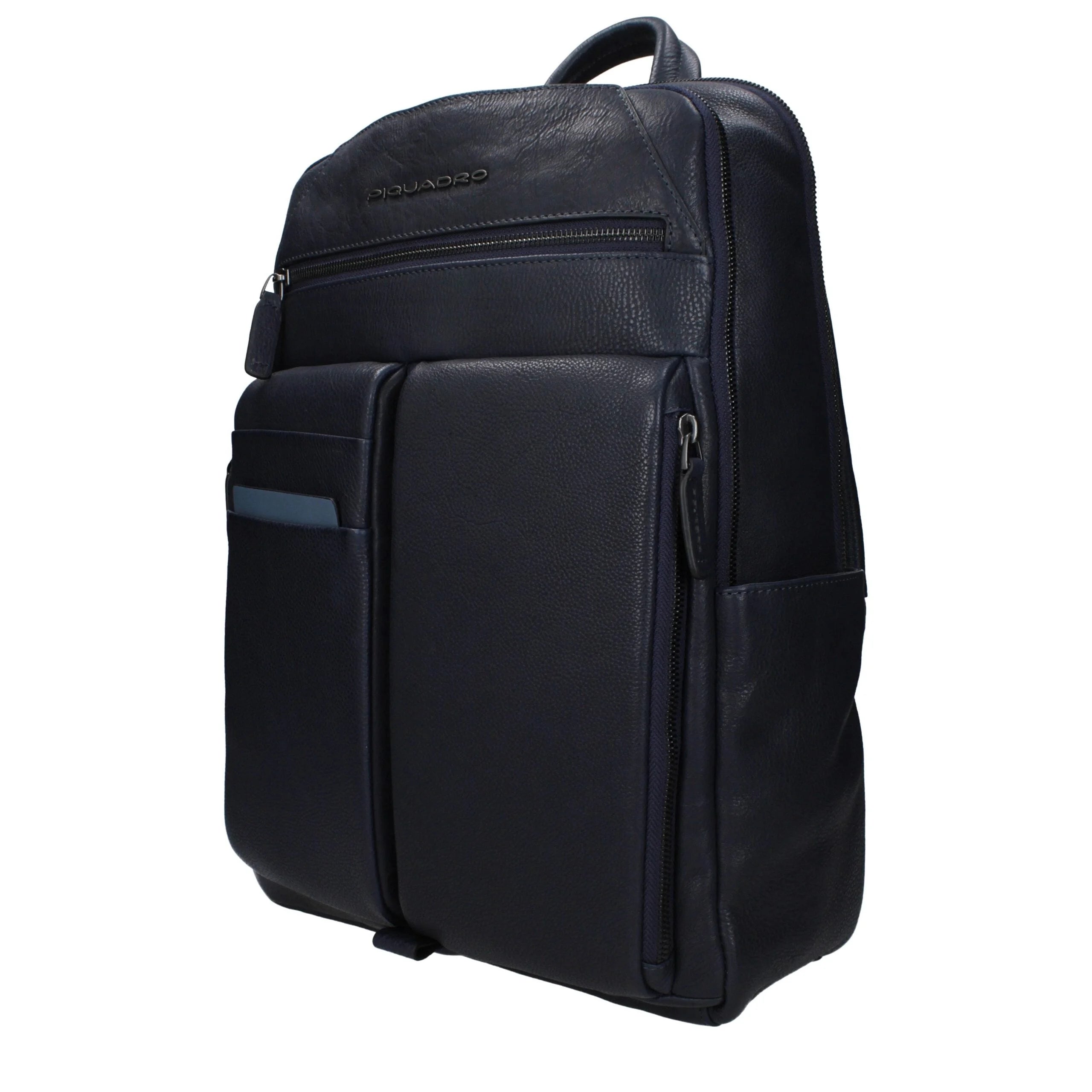 Piquadro Blue Leather Backpack