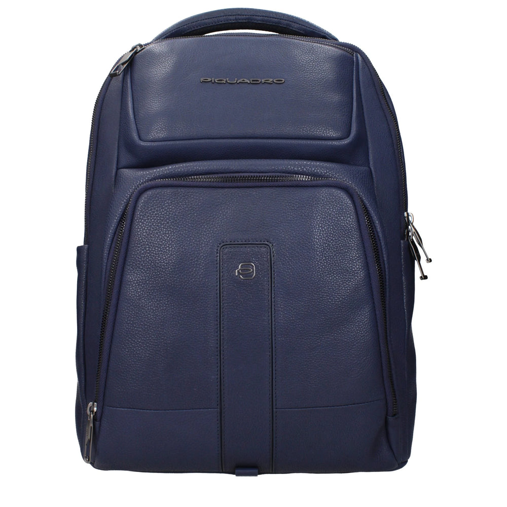 Piquadro Blue Leather Backpacks