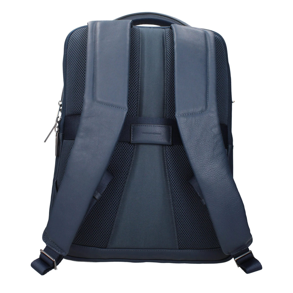 Piquadro Blue Leather Backpacks