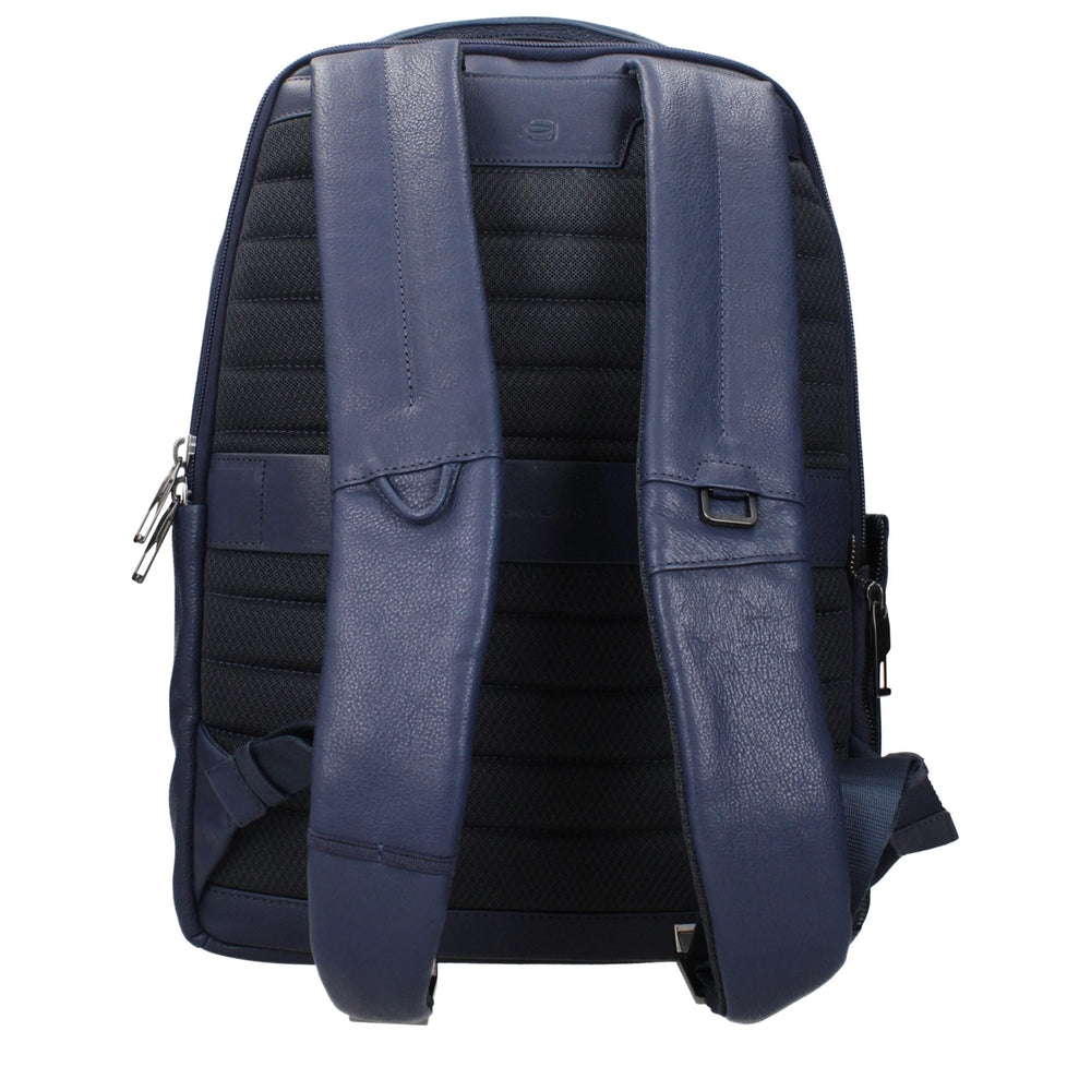 Piquadro Blue Leather Backpacks