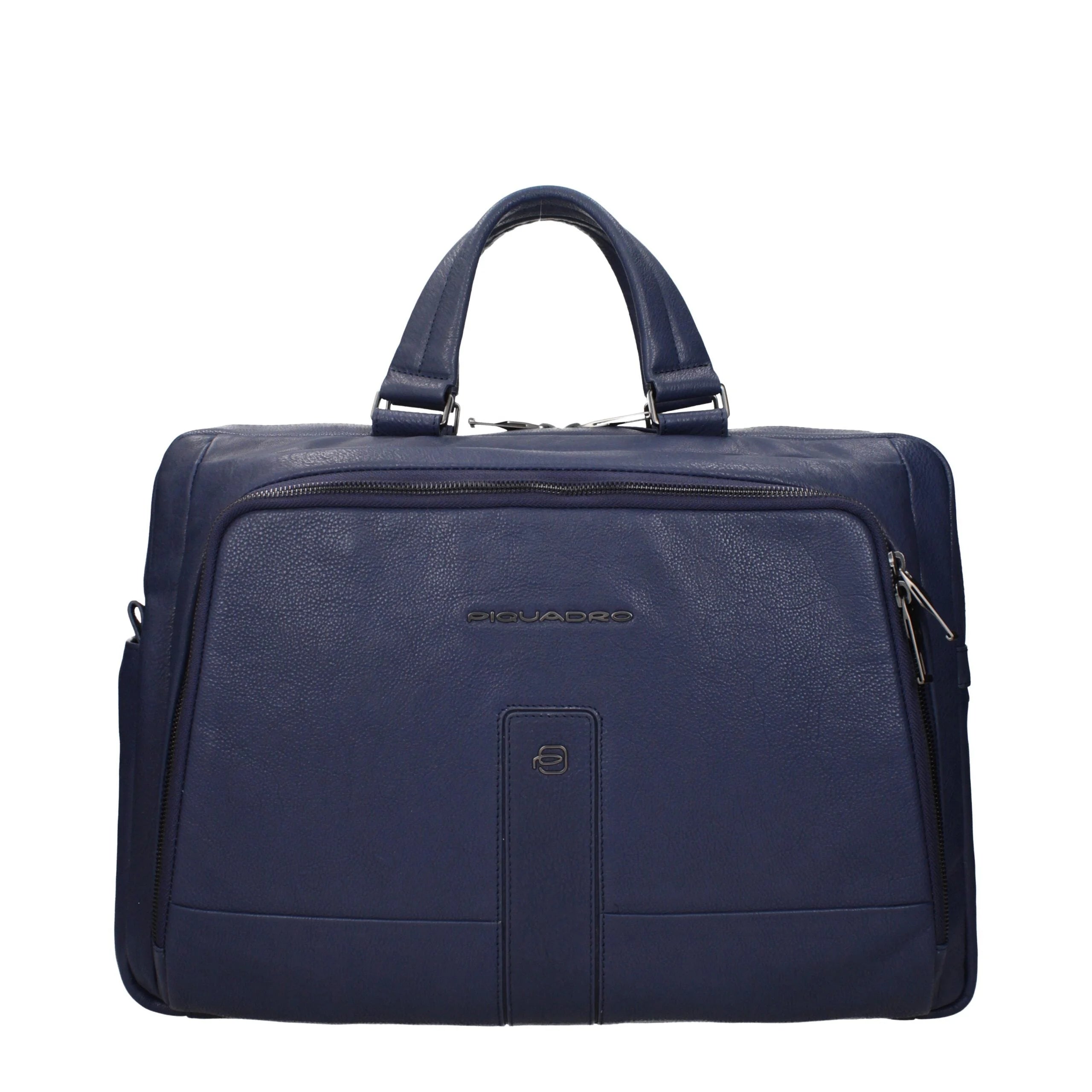 Piquadro Blue Leather Business And Laptop Bags