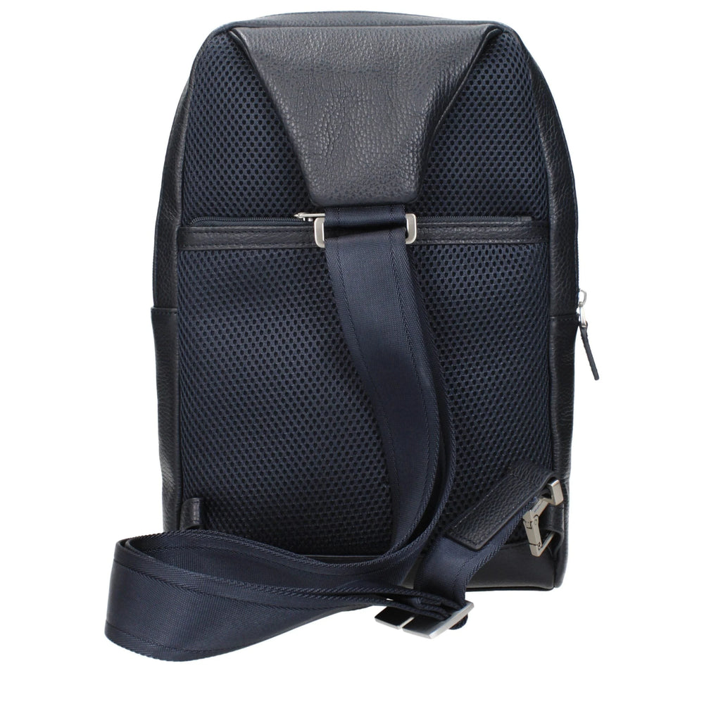 Piquadro Modré kožené crossbody kabelky
