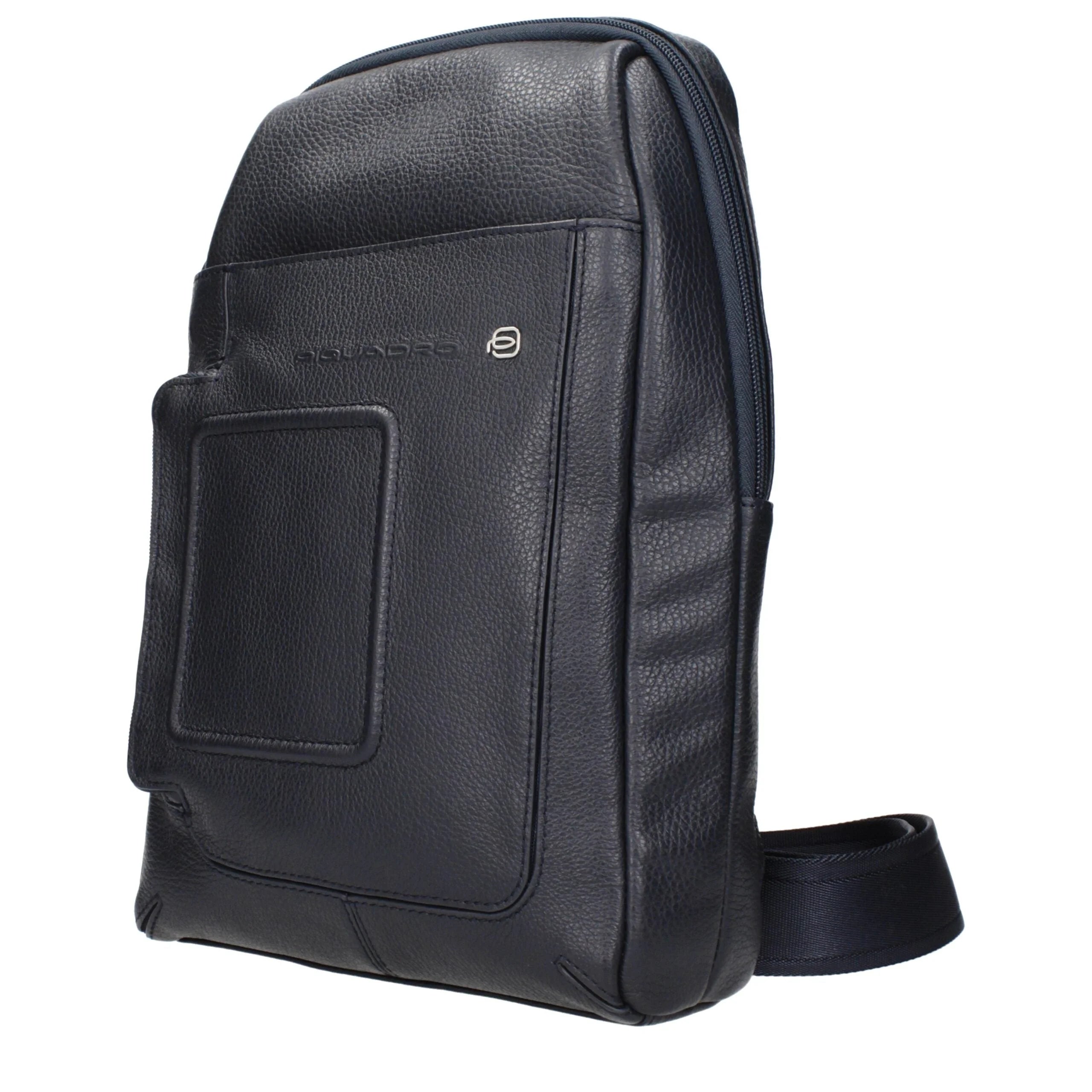 Piquadro Modré kožené crossbody kabelky