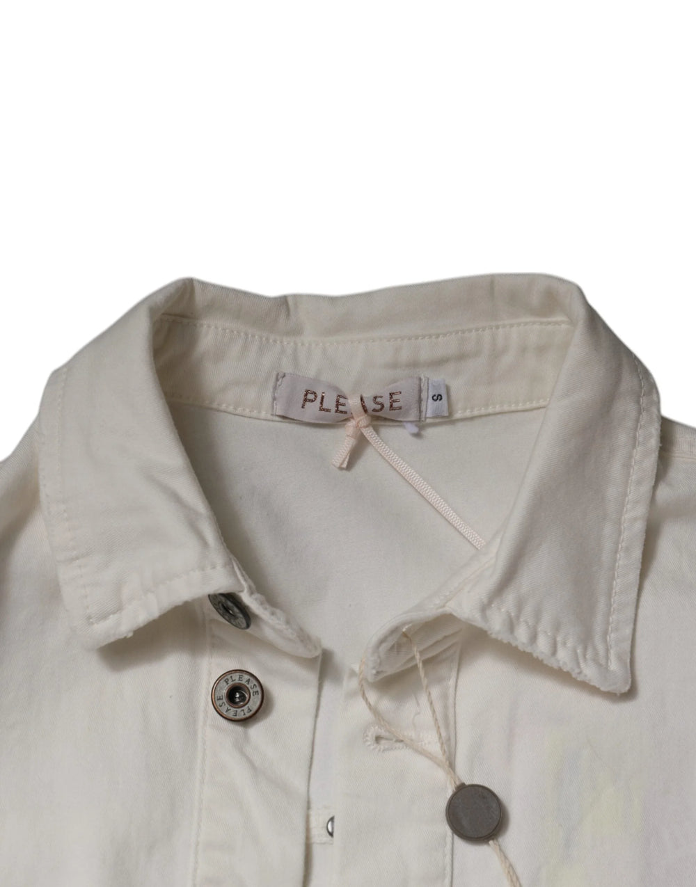 Please White Cotton Short Sleeves Button Down Romper Dress - IT40|S - Dresses