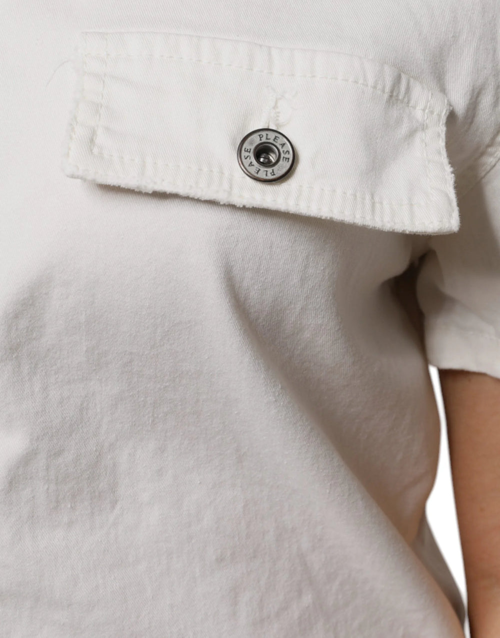 Please White Cotton Short Sleeves Button Down Romper Dress - IT40|S - Dresses