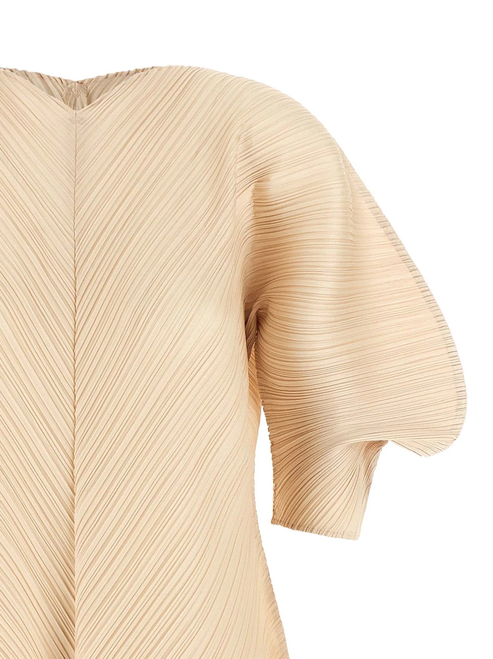 PLEATS PLEASE ISSEY MIYAKE Beige Polyester Midi Dress - 3