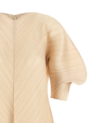 PLEATS PLEASE ISSEY MIYAKE Beige Polyester Midi Dress - 3