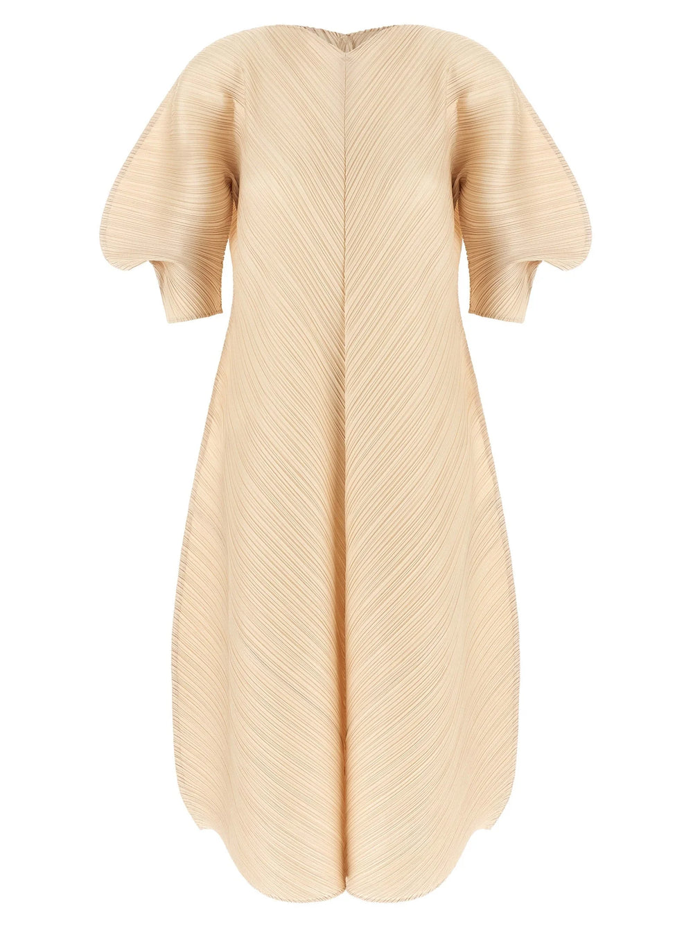 PLEATS PLEASE ISSEY MIYAKE Beige Polyester Midi Dress - 3