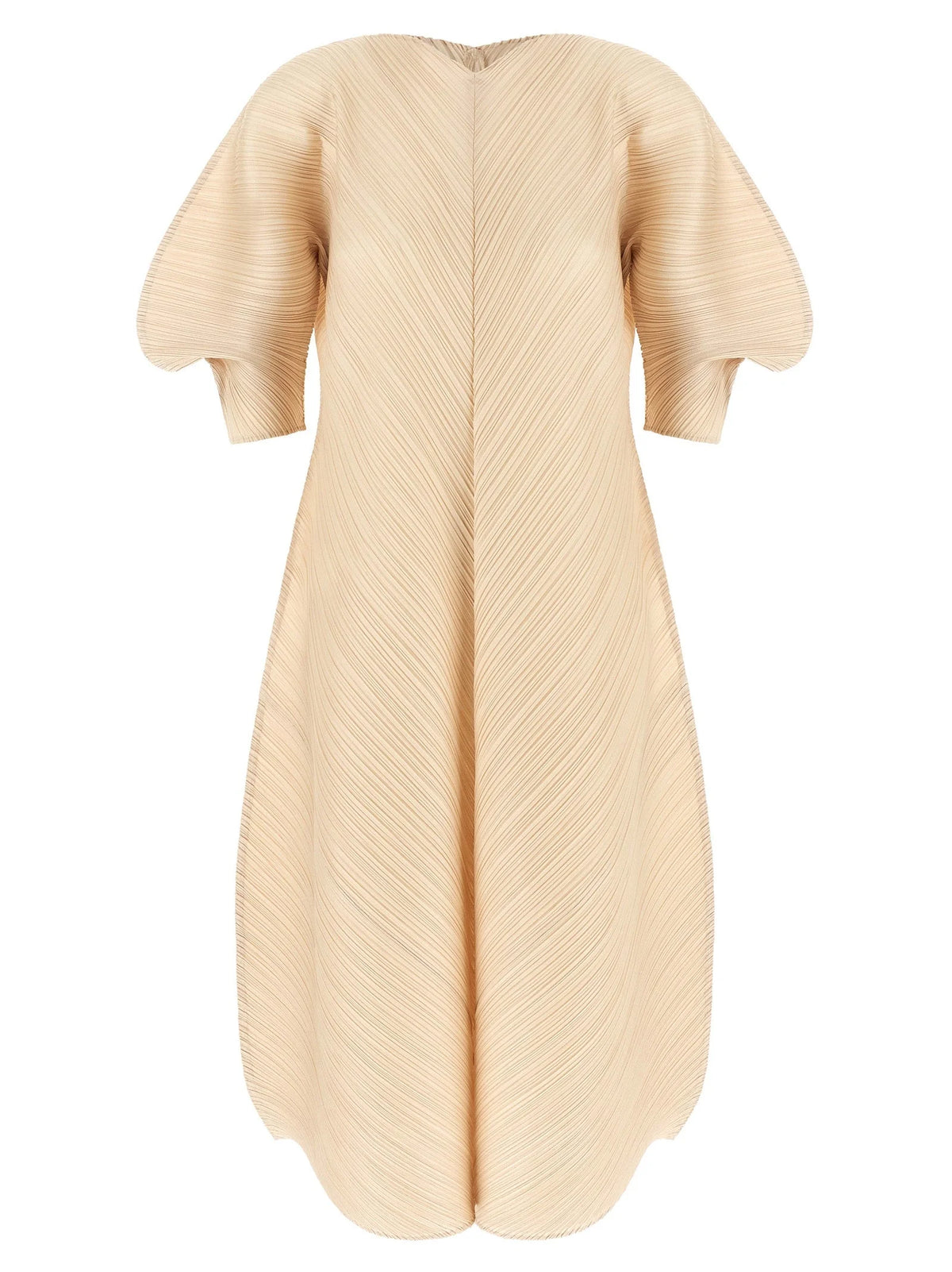PLEATS PLEASE ISSEY MIYAKE Beige Polyester Midi Dress - 3