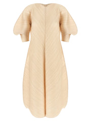 PLEATS PLEASE ISSEY MIYAKE Beige Polyester Midi Dress - 3