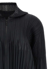 PLEATS PLEASE ISSEY MIYAKE Black Polyester Cardigan - 5