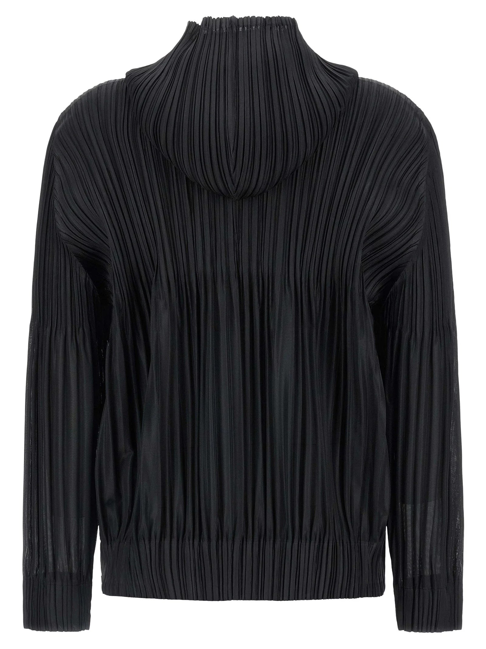 PLEATS PLEASE ISSEY MIYAKE Black Polyester Cardigan - 5