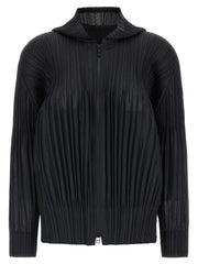 PLEATS PLEASE ISSEY MIYAKE Black Polyester Cardigan - 5