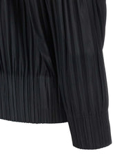 PLEATS PLEASE ISSEY MIYAKE Black Polyester Cardigan - 5
