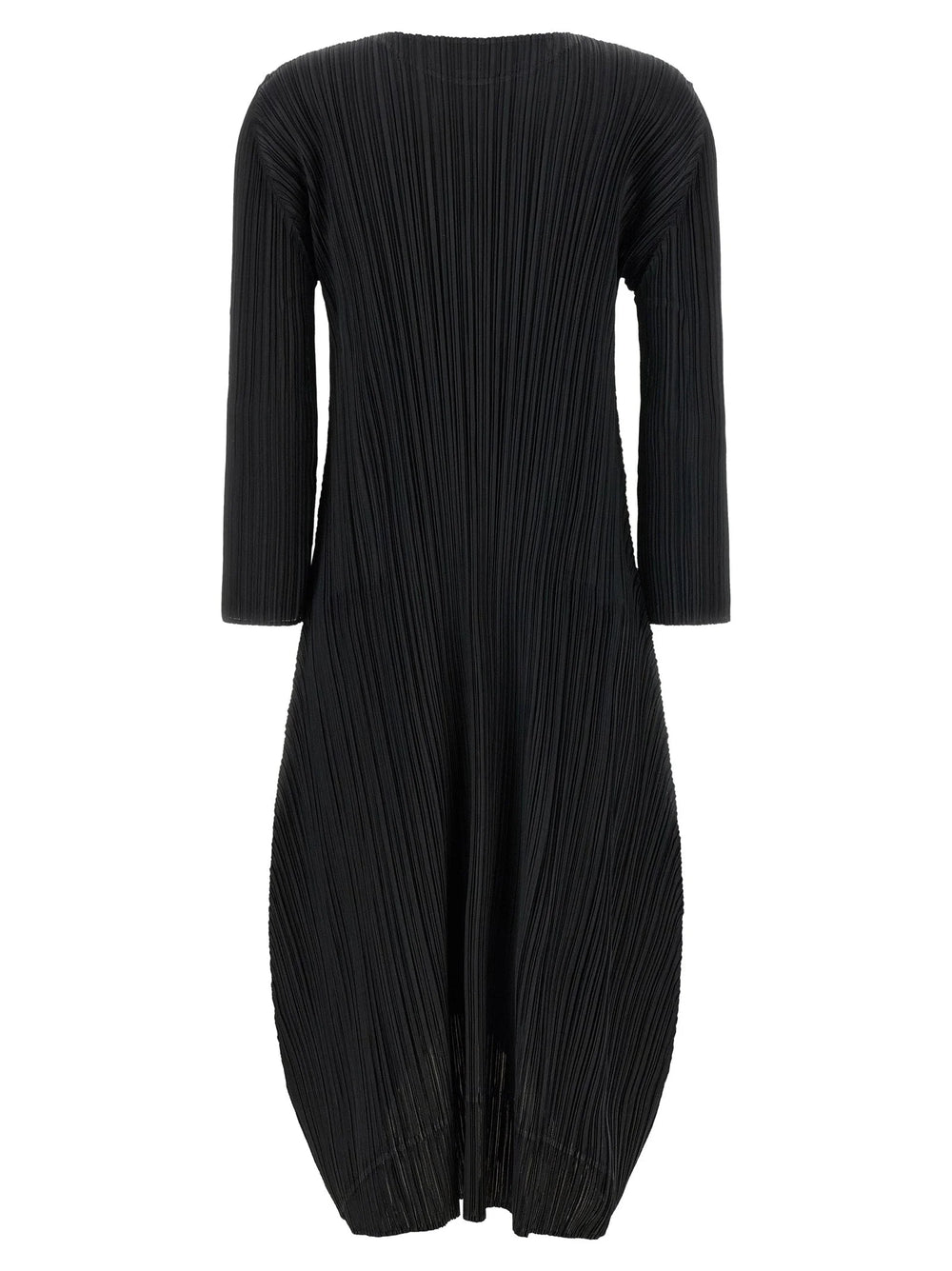 PLEATS PLEASE ISSEY MIYAKE Black Polyester Midi Dress - 2