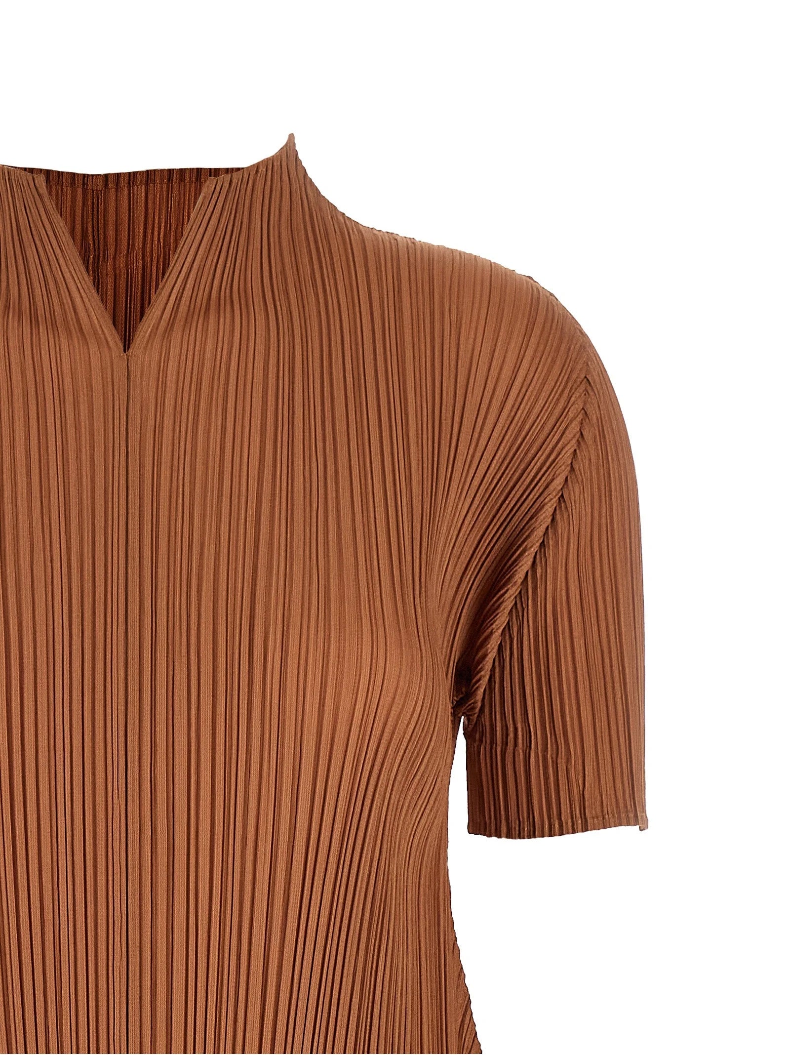 PLEATS PLEASE ISSEY MIYAKE Brown Polyester Midi Dress - 3