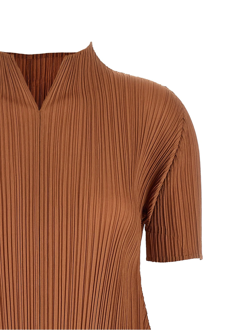 PLEATS PLEASE ISSEY MIYAKE Brown Polyester Midi Dress - 3