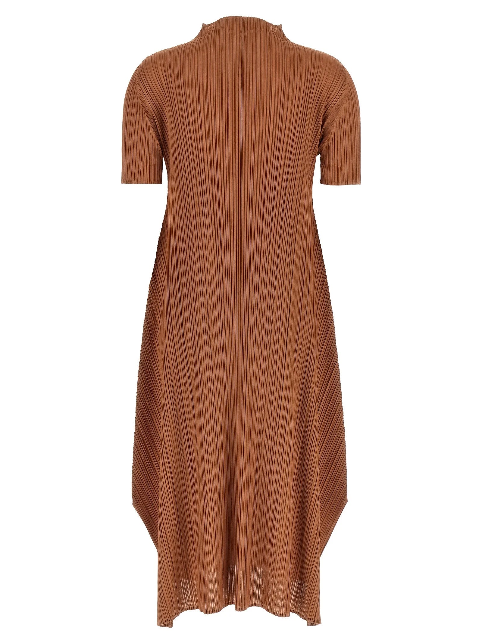 PLEATS PLEASE ISSEY MIYAKE Brown Polyester Midi Dress - 3