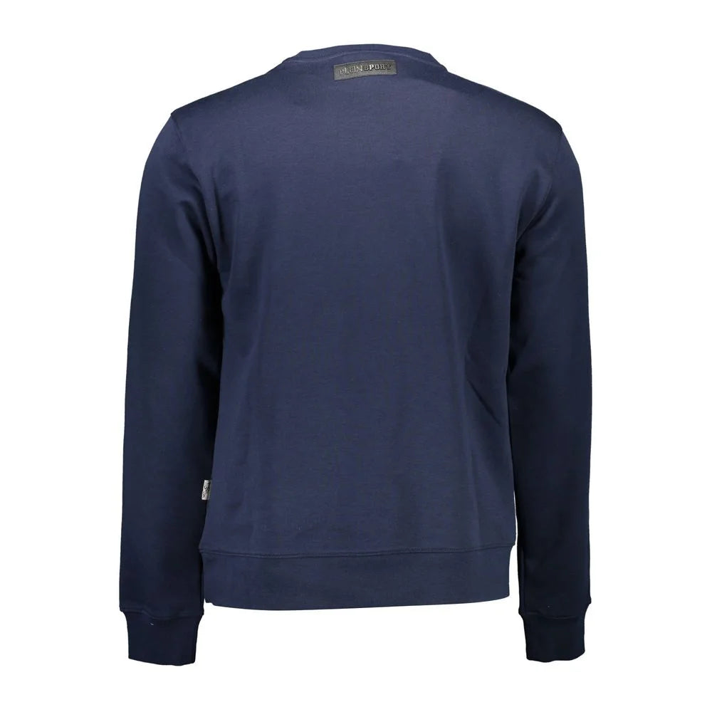 Plein Sport Blue Cotton Men Sweater - M
