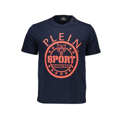 Plein Sport Blue Cotton Men T-Shirt - T-Shirts