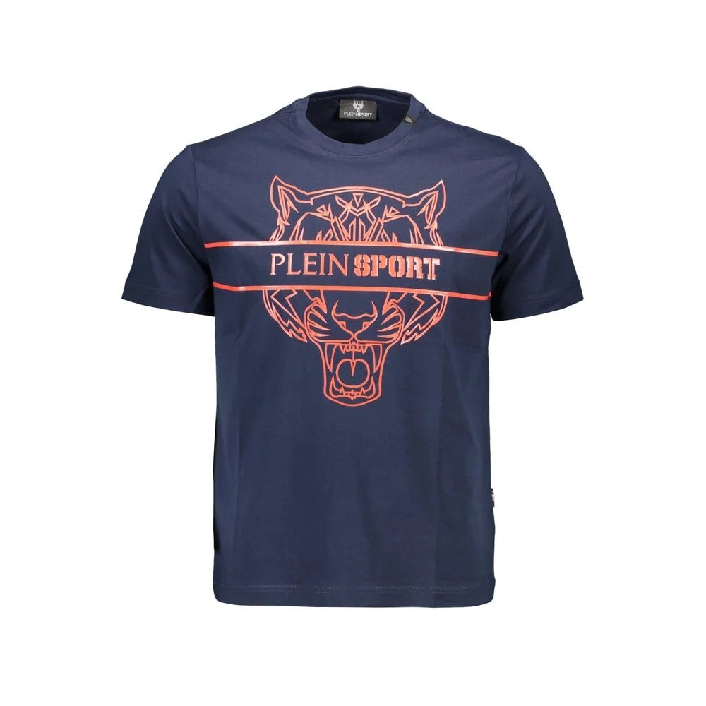Plein Sport Blue Cotton Men T-Shirt - T-Shirts