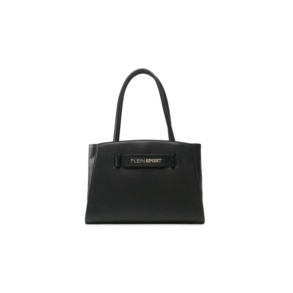 Plein Sport Chic Ebony Tote with Silver Logo Accent - Shopper Bags