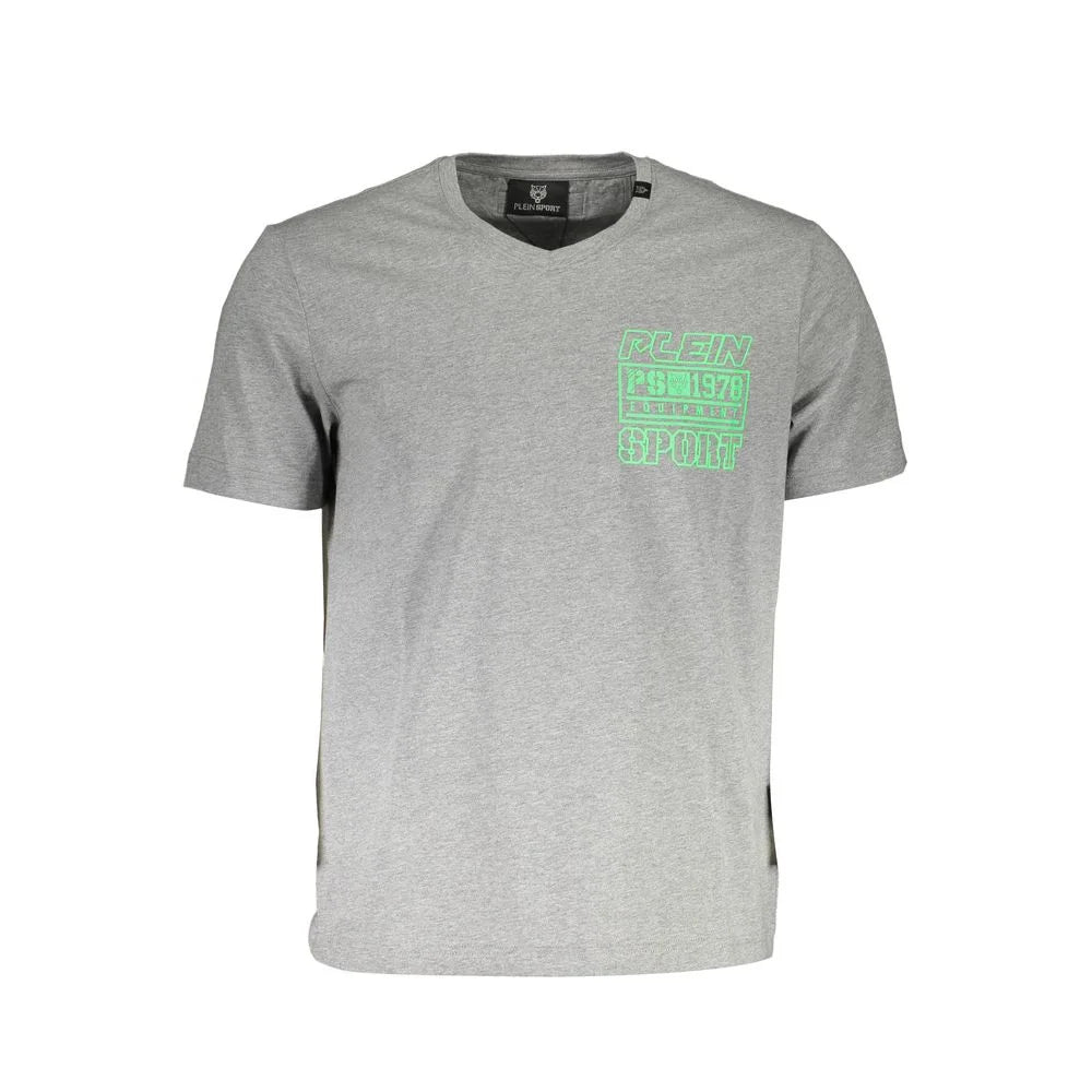Plein Sport Gray Cotton Men T-Shirt - T-Shirts