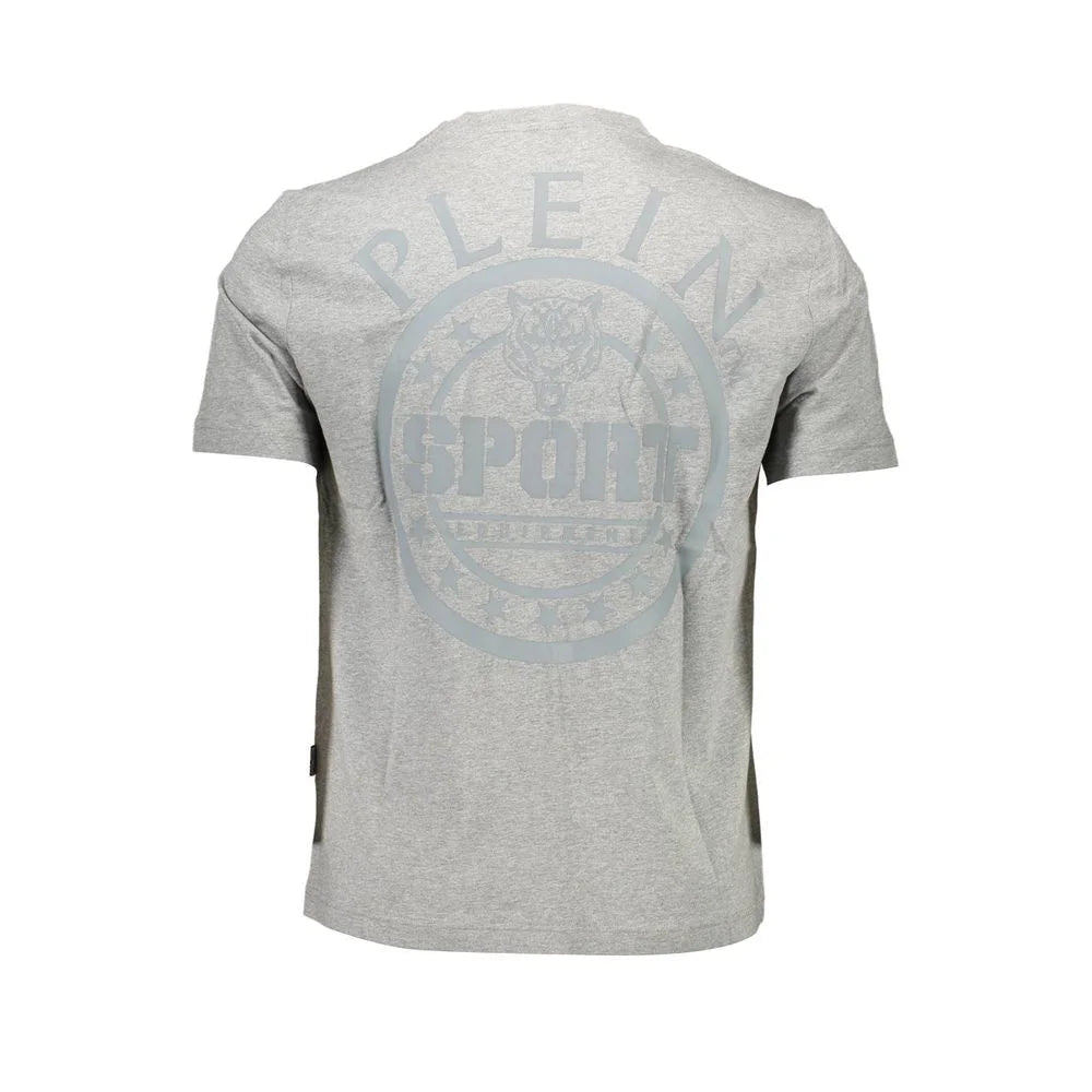Plein Sport Gray Cotton Men T-Shirt - T-Shirts