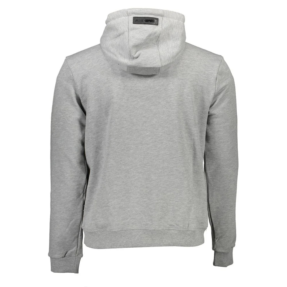 Plein Sport Gray Cotton Men’s Hooded Sweater - Hoodies